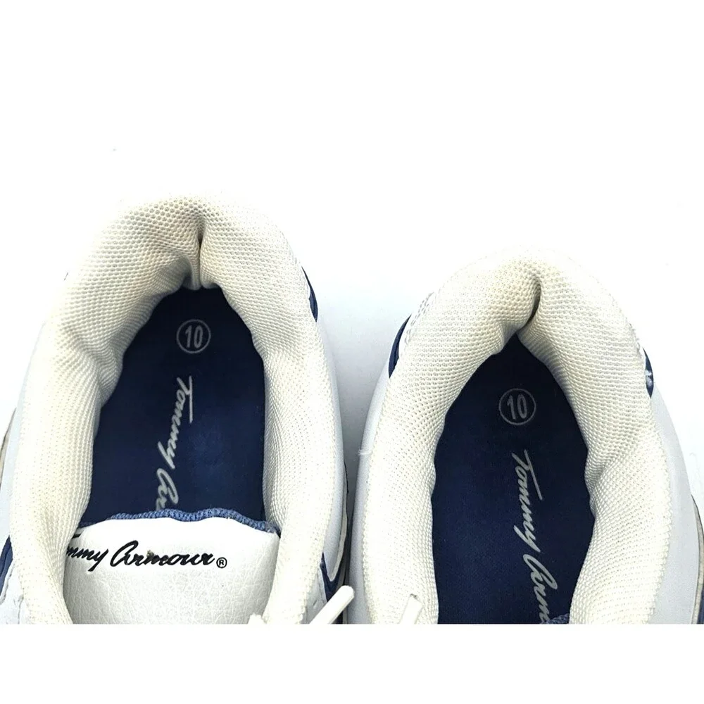 Tommy Armour Women's Golf Shoes White Blue Spikeless US 10 Leather Athletic